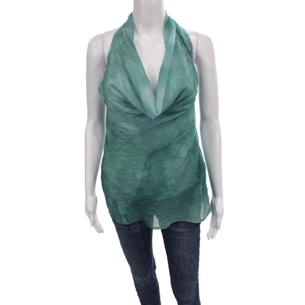 Peppermayo Womens Camisole Green Cowl Neck Polyester Sleeveless Zip Size 0